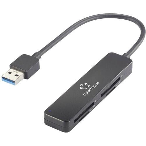 Renkforce RF-PCR-220 Externe geheugenkaartlezer USB-A 3.2 Gen 1 Zwart