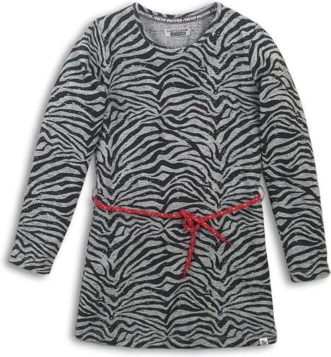 DJ Dutchjeans Jurk Grey Melee~Black Maat 146