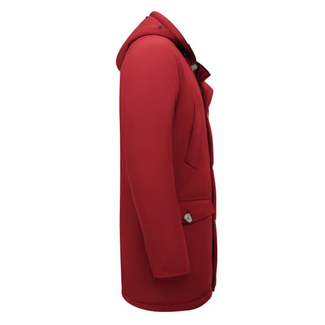 Lange Jas Heren - Winterjas Heren Parka - Gewatteerde Jassen Heren - 7101 - Rode Jas