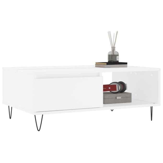 vidaXL Salontafel 90x60x35 cm bewerkt hout wit