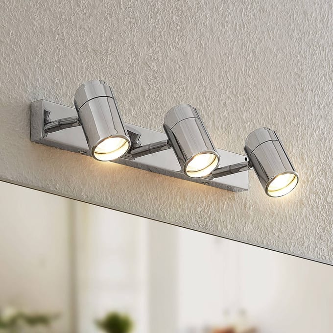Lindby - buitenspot - 3lichts - Staal - H: 12.5 cm - GU10 - chroom