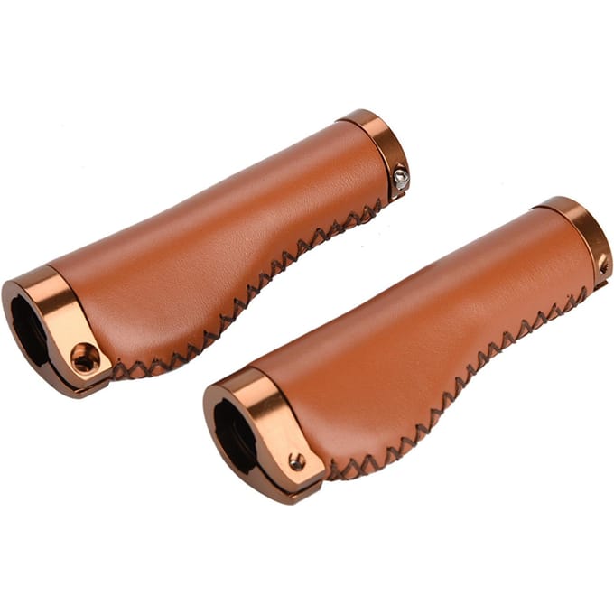 1 Paar PU Lederen Mountainbike Vouwfiets Fietsen Afsluitbare Handvatten Brown brown