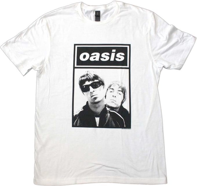 Oasis - Noel & Liam Boxed Photo Heren T-shirt - XL - Wit