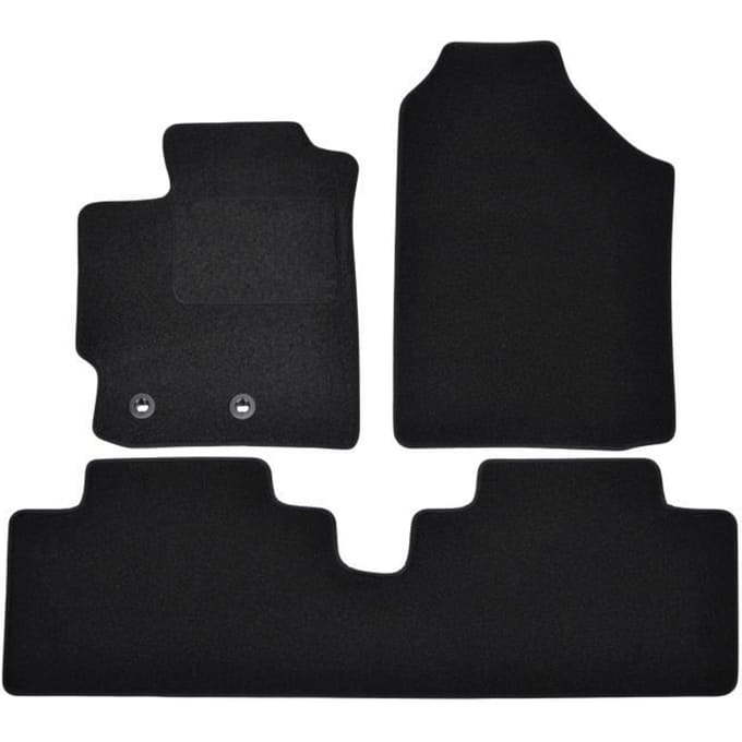 Tapis de sol - Toyota - Yaris 2011-2019 - Velours noir - 3 pièces - Antidérapant et imperméable