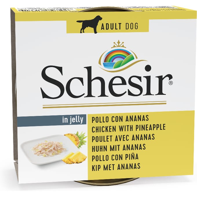 6x150g Kip met Ananas Schesir Hondenvoer nat