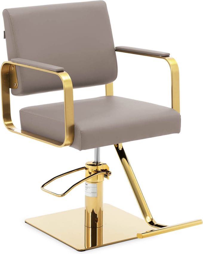 physa Kappersstoel met voetsteun - 490 - 650 mm - 200 kg - beige/goud 10040763