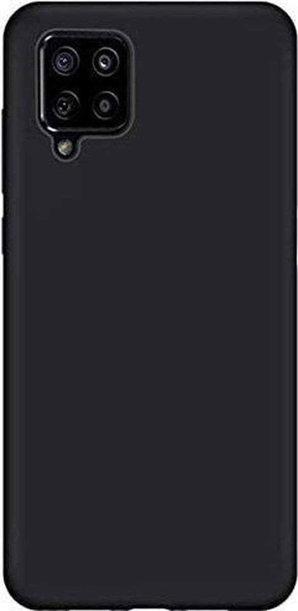 Solid hoesje Geschikt voor: Samsung Galaxy A12 Soft Touch Liquid Silicone Flexible TPU Rubber - Zwart