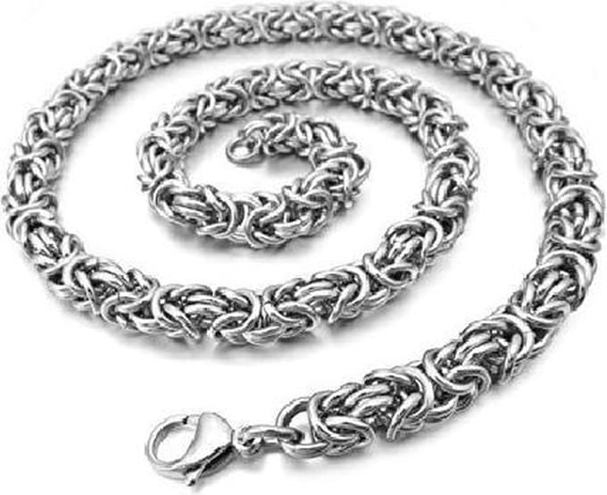 Koningsketting - Massief Edelstaal - Stalen Schakelketting - 8mm/50 cm