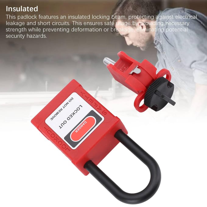 Ensemble de Cadenas de Consignation Tag Out Cadenas de Sécurité Isolé Anti-Perte avec Dispositif de Consignation de Disjoncteur red