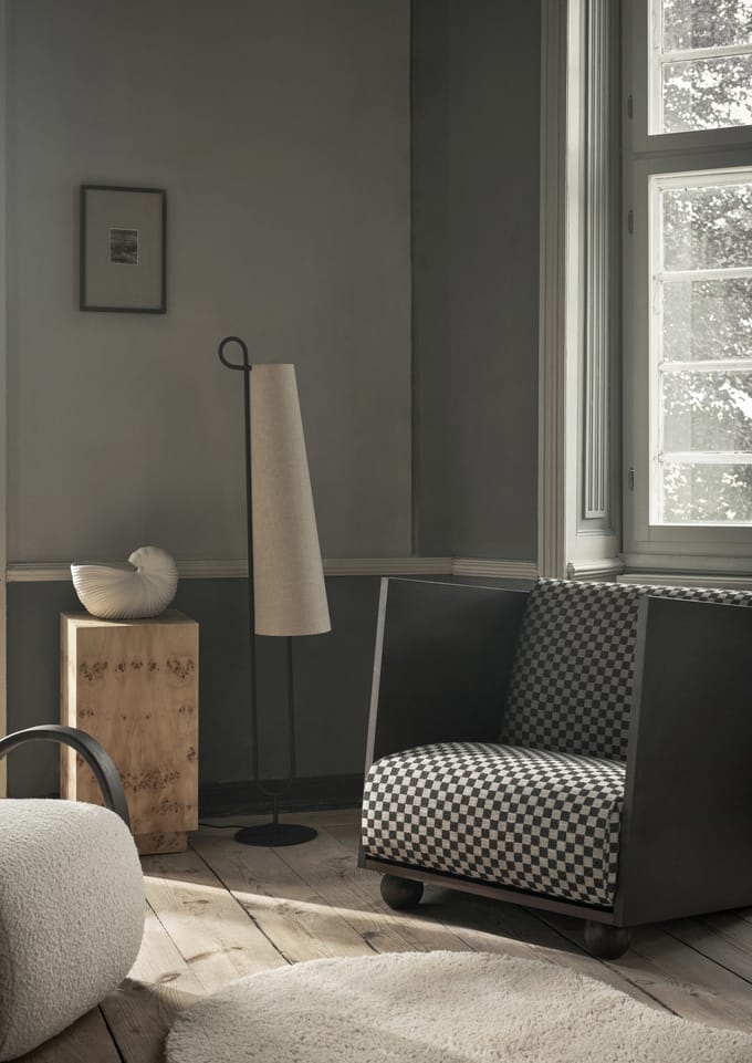 Ferm Living Ancora Vloerlamp Zwart/Naturel