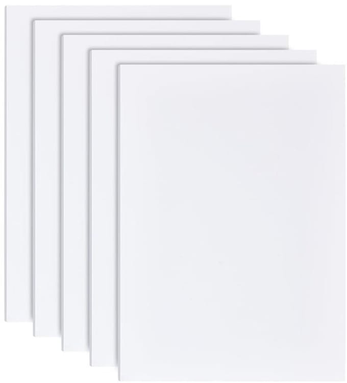 Schuimplaten 5 stuks - 30 x 21 cm - 4 mm dik - Witte PVC-schuimplaten - Knutselmateriaal voor kinderen - Creatieve projecten