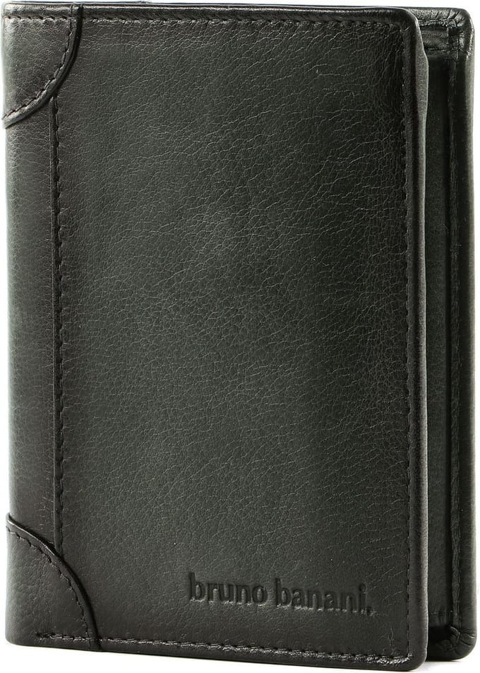 bruno banani Leren Portemonnee Wallet Black Zwart