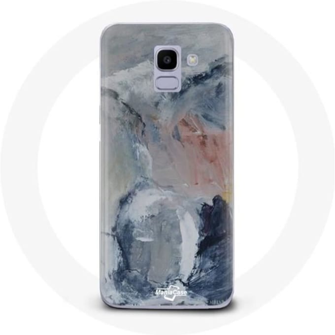 Hoesje voor Samsung Galaxy A8 2018 Grijze abstracte textuurachtergrond