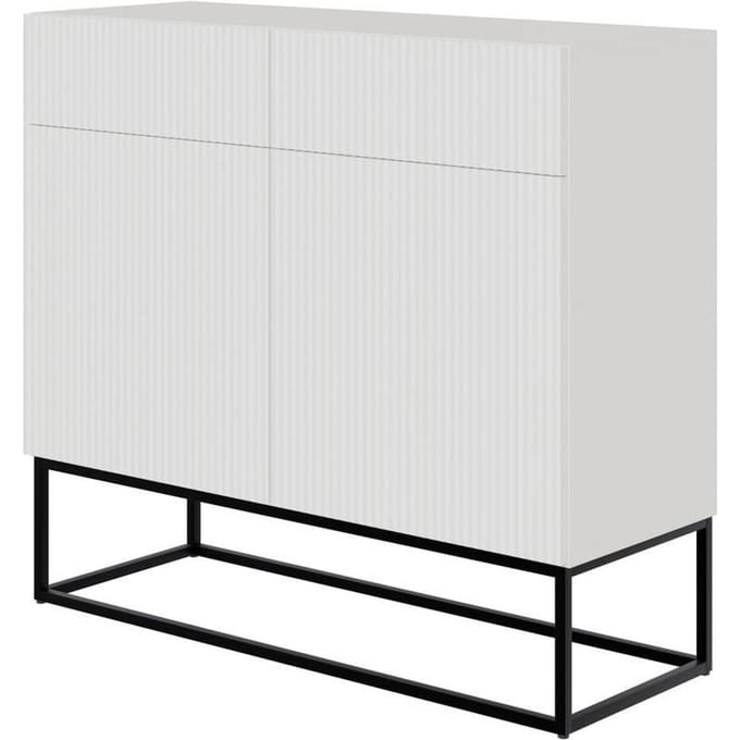 Selsey Veldio - 2-deurs kast 100 cm - Wit met zwarte poten