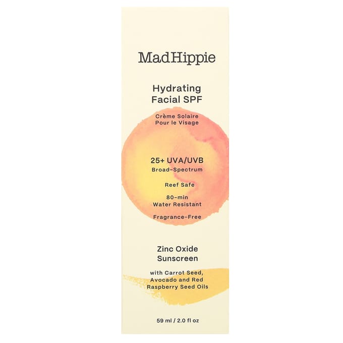 Mad Hippie, Hydraterend Gezichtszonnebrandcrème, Geurvrij, 2 fl oz (59 ml) beige
