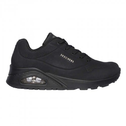 Skechers Dames Uno Stand On Air Wedge Sneakers (Zwart)