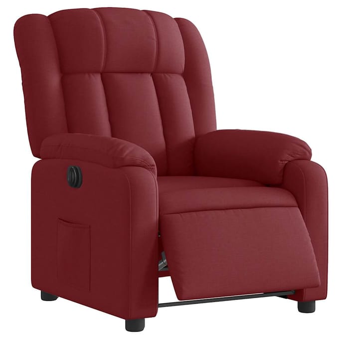 vidaXL - Fauteuil - verstelbaar - elektrisch - stof - wijnrood