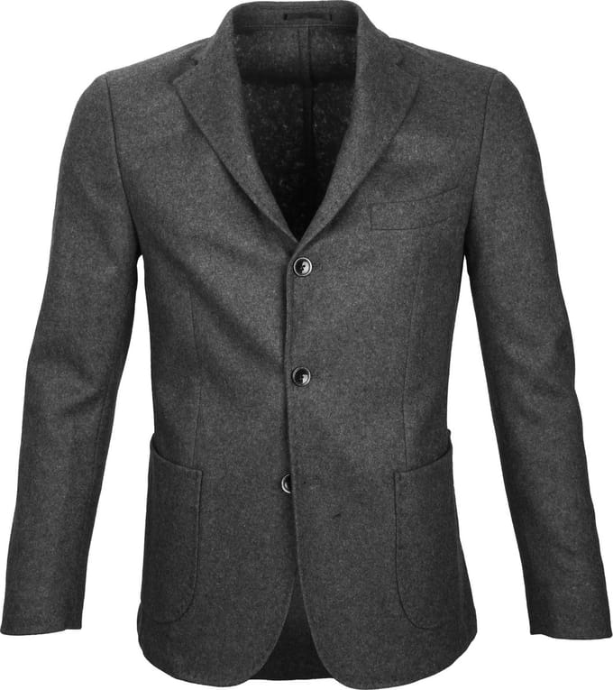 Suitable Blazer Easky Wol Blend Grey - Maat 50 - Heren blazer