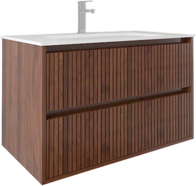 LINEA UNO - Laro 100 - Walnoot - Badmeubel - - 301715