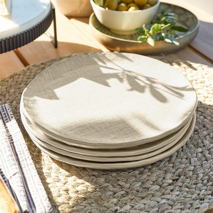 LOBERON Dessertbordje set van 4 Luganville beige