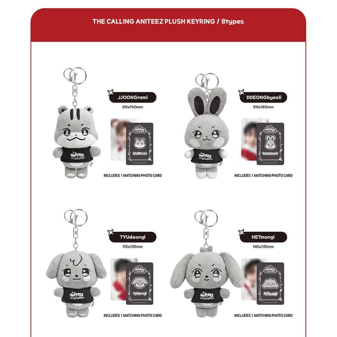 ATEEZ - [ANITEEZ IN THE CALLING] Poppen Sleutelhanger 2. DDEONGbyeoli gray