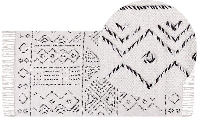 ALKENT - Shaggy tapijt - Gebroken wit - 80 x 150 cm - Wol
