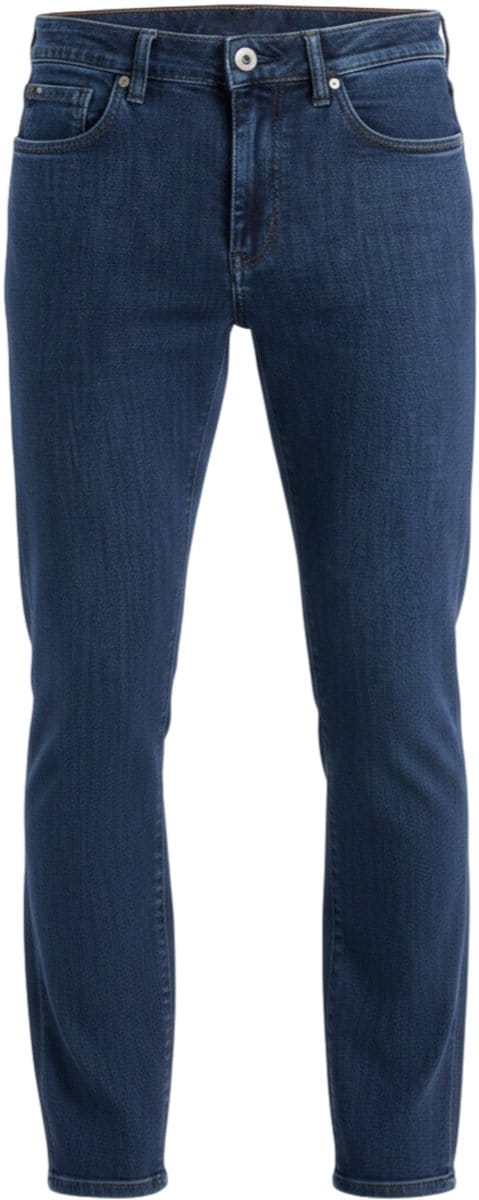 OMBRE Broek - Slim Fit - Katoen - Rits Indigo M