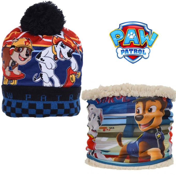 Paw Patrol Set / Winterset - 2-delig - Muts + Colsjaal - Blauw - Maat 52 cm (± 2-4 jaar)