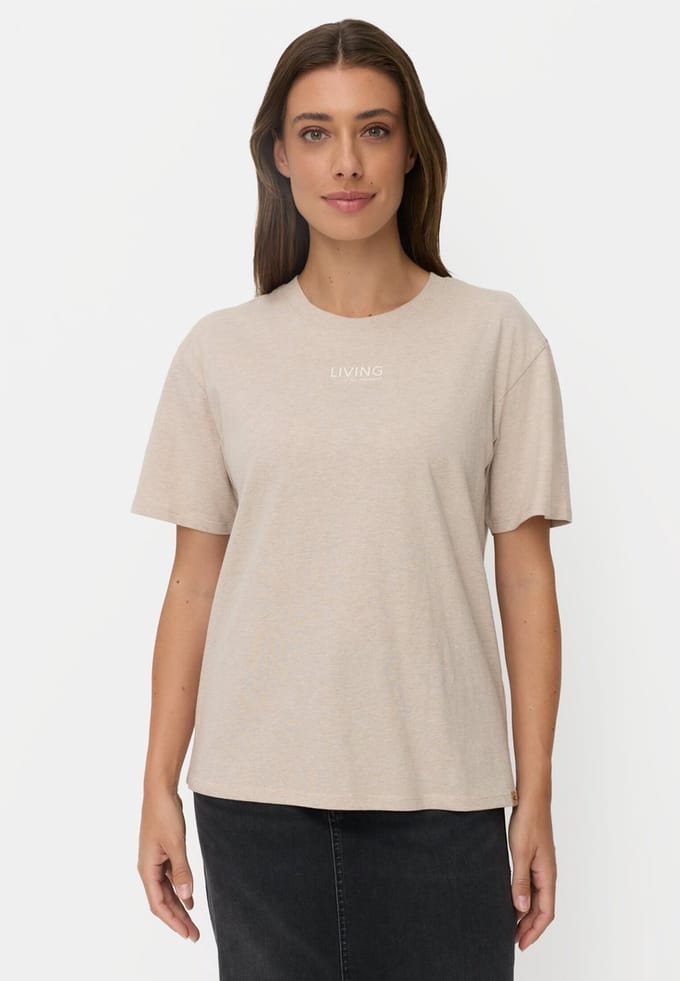 camel active Bedrukt T-shirt van 100% katoen - Maat - Beigewomenswear-M