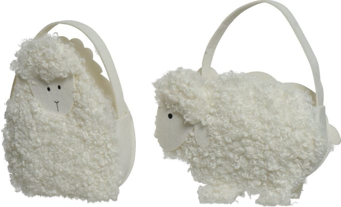 Decoris opbergmand teddy schaap voor kinderen wit - fantasie design.