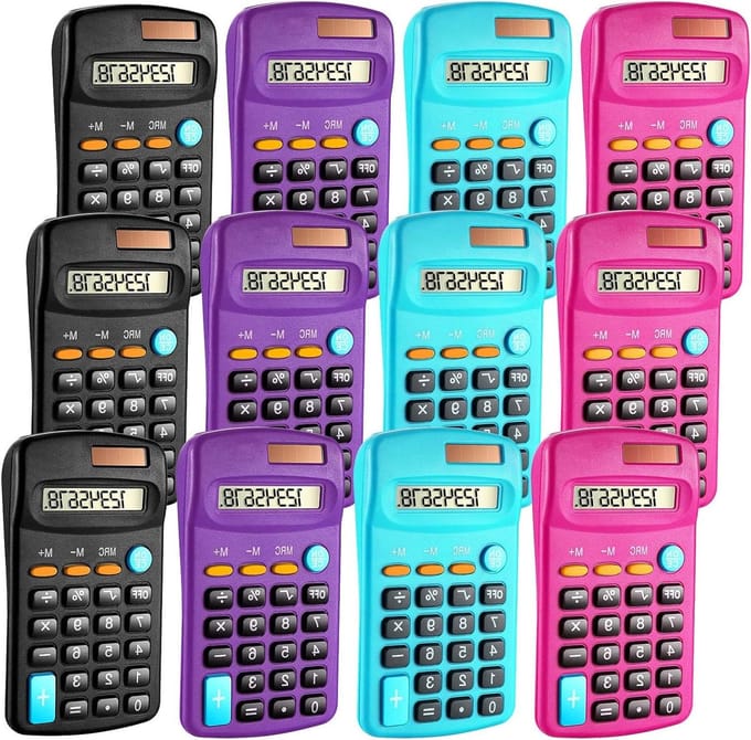 Mini Rekenmachines - Zakformaat Calculators - Studenten Kantoor - Dubbele Energiebron - Compact Ontwerp - Vier Kleuren