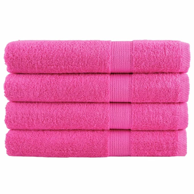 vidaXL - Handdoeken - SOLUND - 4 - st - 600 - g/m² - 100x200 - cm - roze
