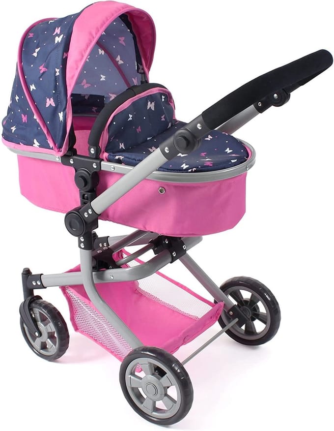 Bayer Chic 2000 - Combi-poppenwagen Mika – Vlinders Navy Roze