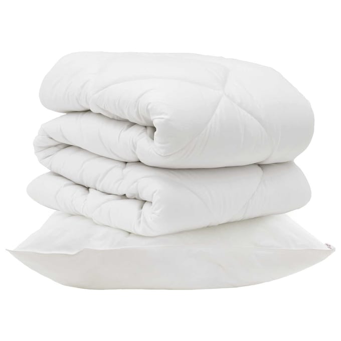 vidaXL - Dekbed - met - kussen - 2 - st - Wit - Microvezel