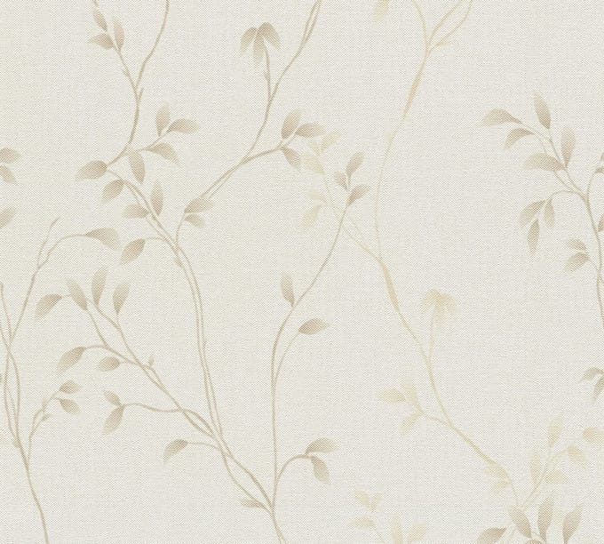 FIJNE BLAADJES BEHANG | Linnenlook - Beige Creme Bruin - A.S. Création Pure Elegance