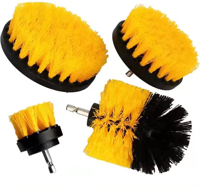 CRIJNS - Carpet Drill Brush Set x4 – Hard – Yellow