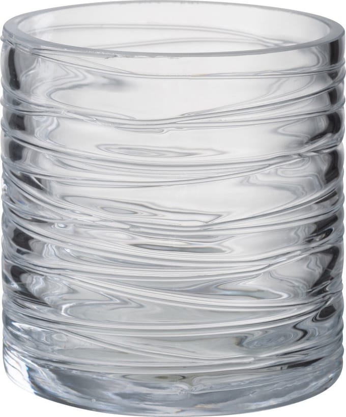 J-Line windlicht Strepen - glas - transparant - small