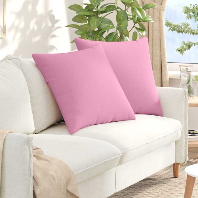 vidaXL - Zitkussens - 2 - st - Stof - Roze - 80 - x - 80 - cm