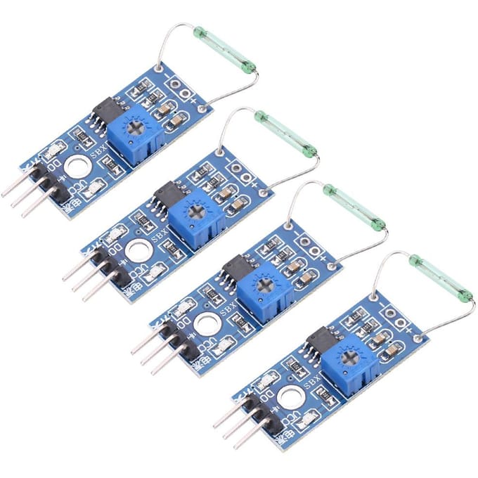 Kit de bricolage de 4 modules de commutateur magnétique à capteur Reed normalement ouvert