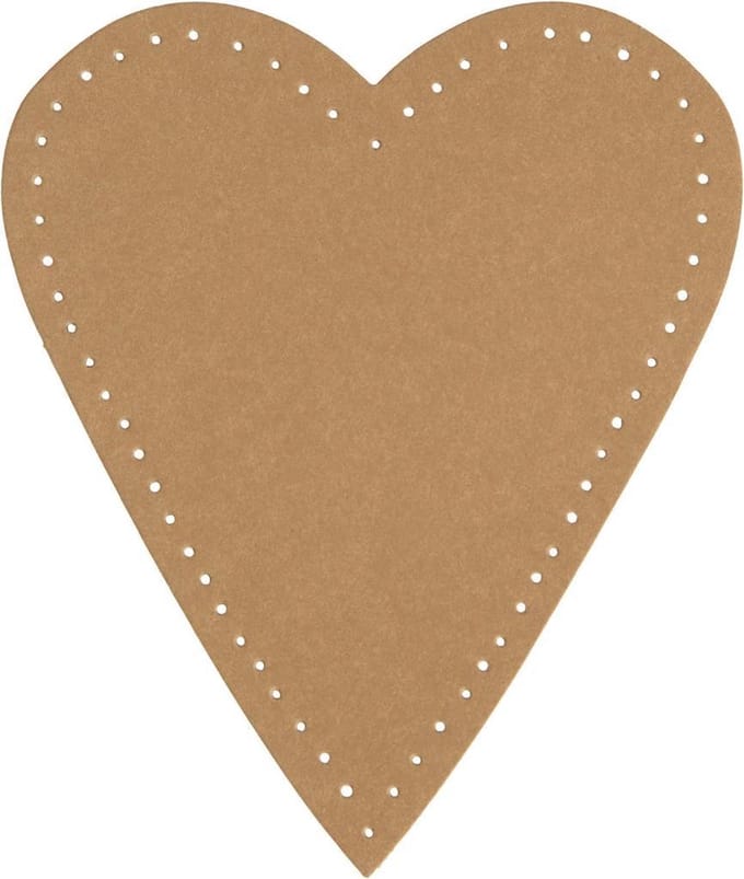 Hart, h: 12 cm, b: 10 cm, naturel, 4stuks, dikte 350 gr