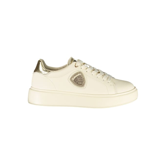 Blauer Leren sneakers Venus wit, goud