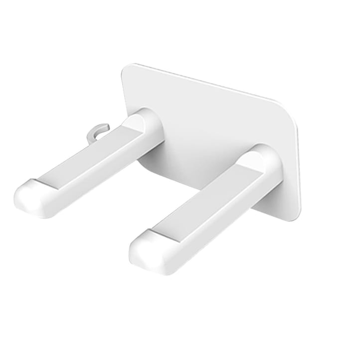 Support Sèche-Cheveux Salle de Bain Hôtel B&B Maison Support Suspendu Sèche-Cheveux Étagère de Salle de Bain blanc