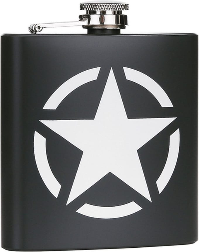 Zakfles/heupflacon groen 180ml - US Army Star