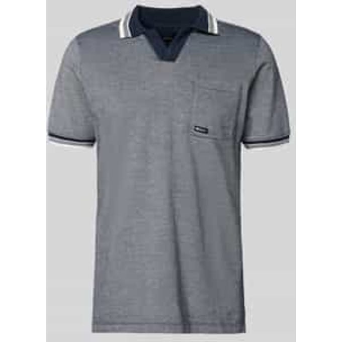 regular fit poloshirt van puur katoen model 'OPEN COLLAR POLO'