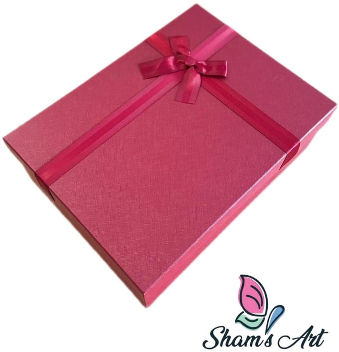 Luxe Doos met deksel - S: 24.5*17*6.5cm - Rood - Cadeaudoos - Geschenkdoos met Lintje
