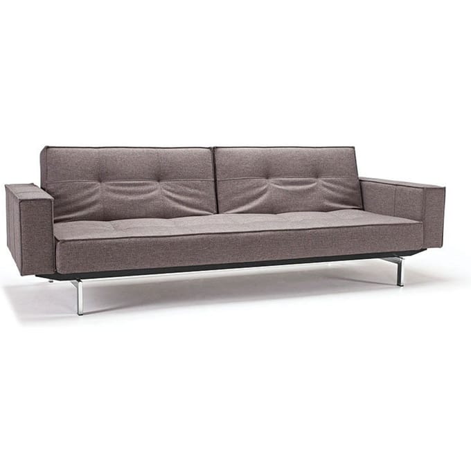 Innovation Living - Splitback slaapbank met armleuningen - grijs - Mixed Dance - chroom - 4 - 6 Wochen