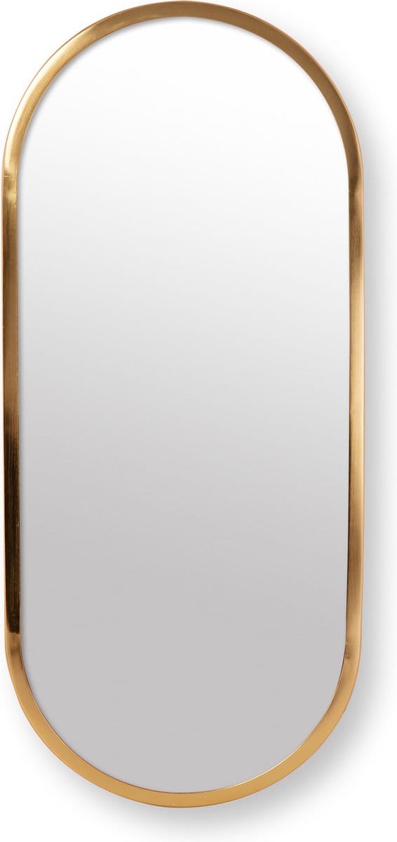 vtwonen Ovale Spiegel – Wandspiegel – Goud – Metaal – 50 x 20 cm