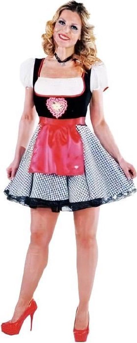 Magic Design Dirndl Dames Polyester Rood/zwart/wit Maat Xxl
