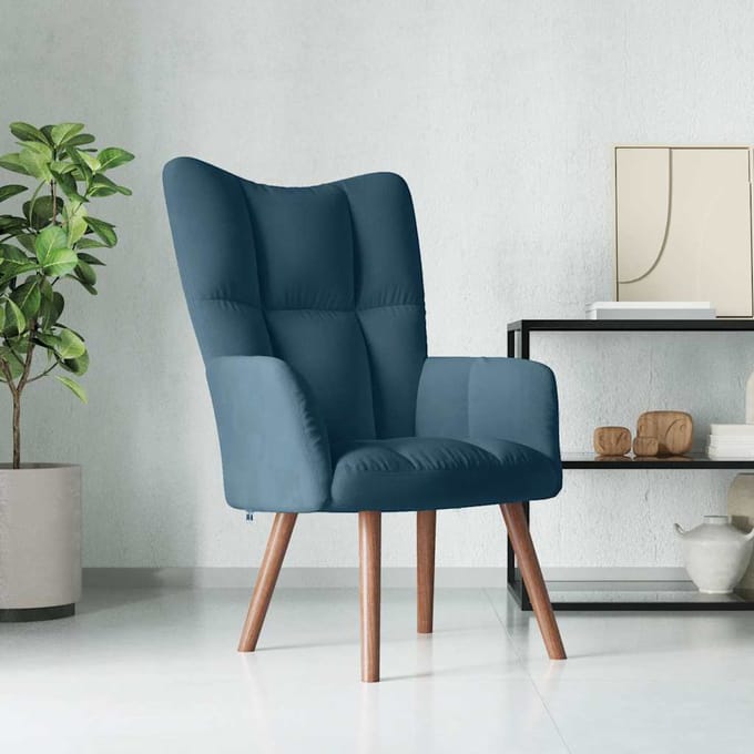 vidaXL - Relaxstoel - fluweel - blauw