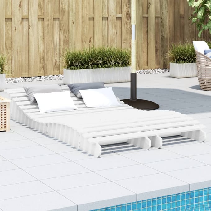 vidaXL - Ligbedden - 2 - st - 205x60x31,5 - cm - massief - grenenhout - wit
